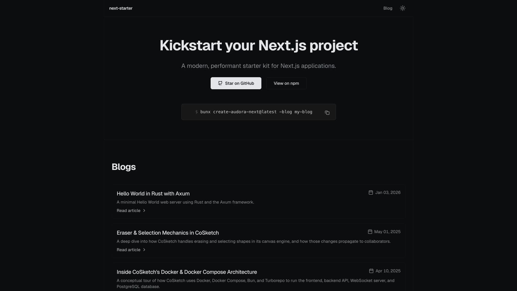 NextBlog-Starter preview